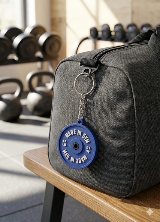 "Made in Gym" 45lb Plate Keyholder | Blue