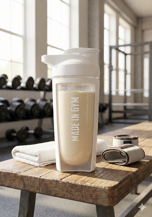 "Made in Gym" Signature Mixer Bottle | Arctic White